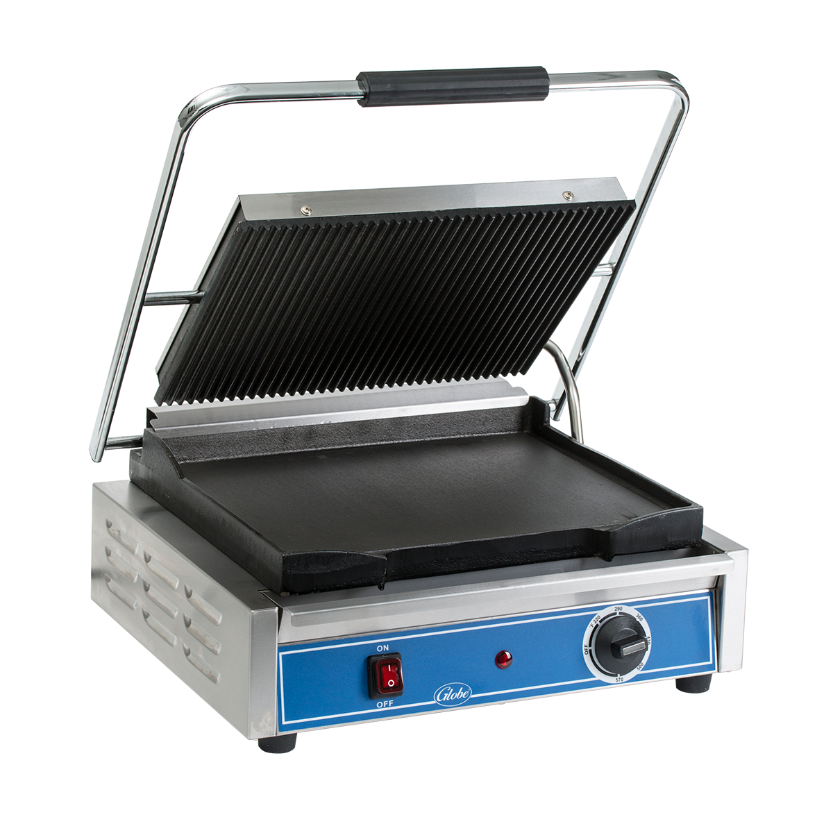 Globe Food Equipment GPGS1410 Combo Plate Mid-Size Electric Sandwich Grill