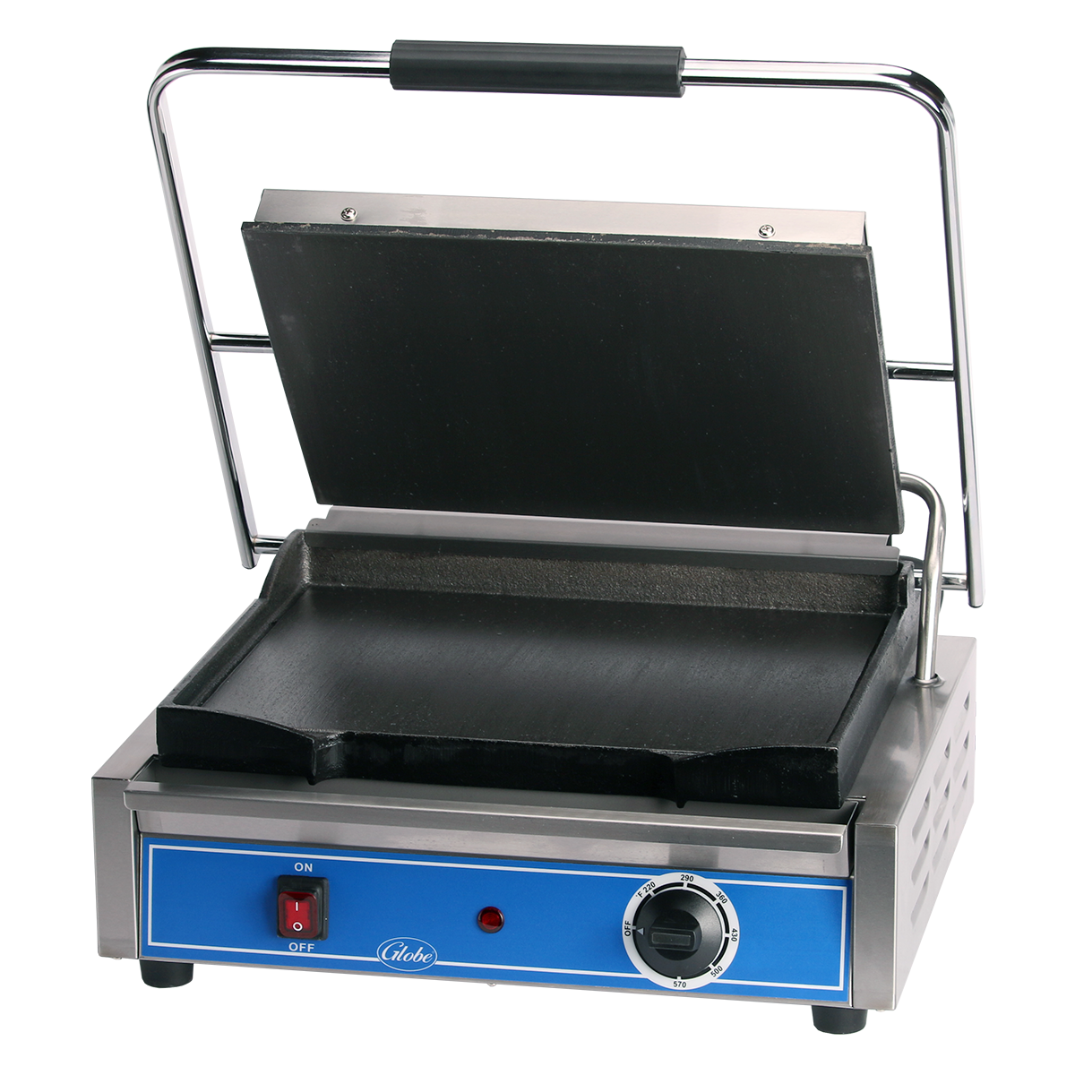 Globe Food Equipment GSG1410 Smooth Plate Mid-Size Electric Sandwich Grill