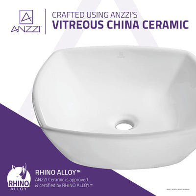 ANZZI Deux Series Ceramic Vessel Sink in White LS-AZ119