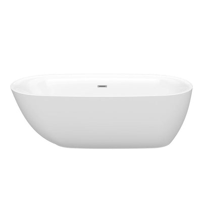 ANZZI Ami 59 in. Acrylic Flatbottom Freestanding Bathtub FT-AZ401-59