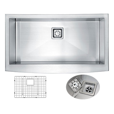 ANZZI Elysian Farmhouse Stainless Steel 36 in. Single Bowl Kitchen Sink in Brushed Satin K-AZ3620-1AS