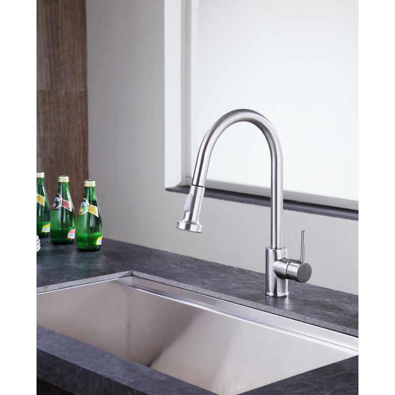 ANZZI Tycho Single-Handle Pull-Out Sprayer Kitchen Faucet KF-AZ213BN