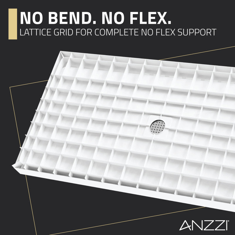 ANZZI Alexander 60 in. x 30 in. Shower Base in White SB-AZ101L