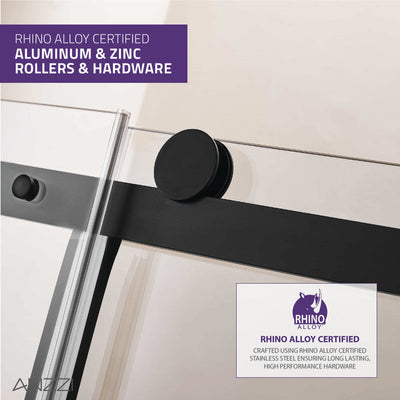 ANZZI Rhodes Series 48 in. x 76 in. Frameless Sliding Shower Door with Handle SD-FRLS05701BN