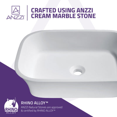 ANZZI Ajeet Solid Surface Vessel Sink in White LS-AZ301