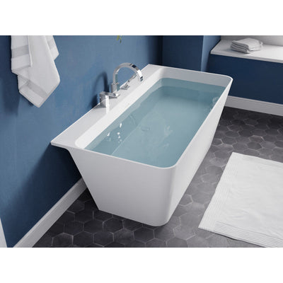 ANZZI VAULT 67 in. Acrylic Flatbottom Freestanding Bathtub with Pre-Drilled Deck Mount FT-AZ114-67