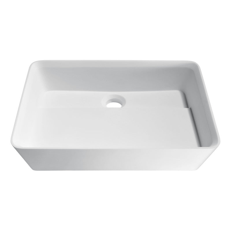 ANZZI Sharon Solid Surface Vessel Sink in Matte White LS-AZ524b