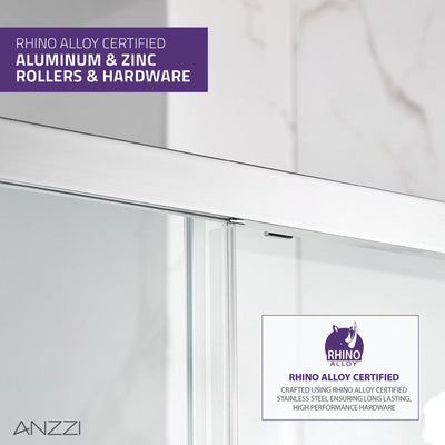 ANZZI Halberd 48 in. x 72 in. Framed Shower Door with TSUNAMI GUARD SD-AZ052-01CH