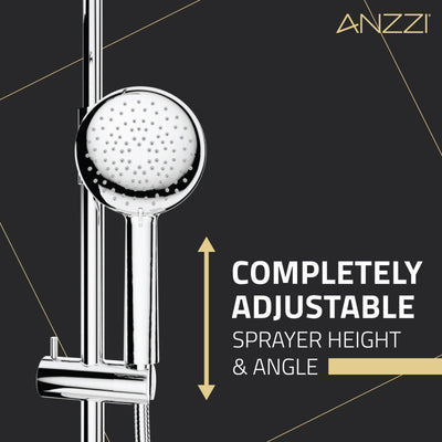 ANZZI Heavy Rainfall Stainless Steel Shower Bar with Hand Sprayer SH-AZ101MB