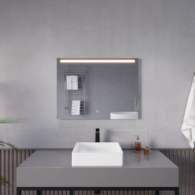 ANZZI 24-in. x 32-in. LED Front/ Bottom Lighting Bathroom Mirror with Defogger BA-LMDFX017AL