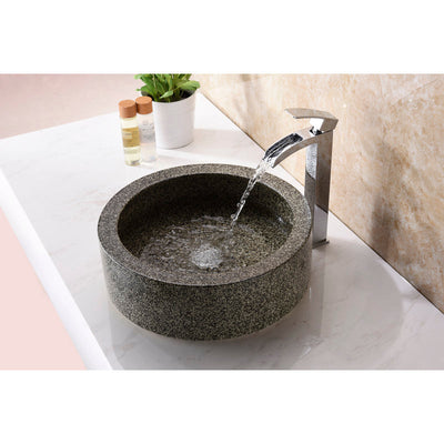 ANZZI Black Desert Crown Vessel Sink in Speckled Stone LS-AZ182