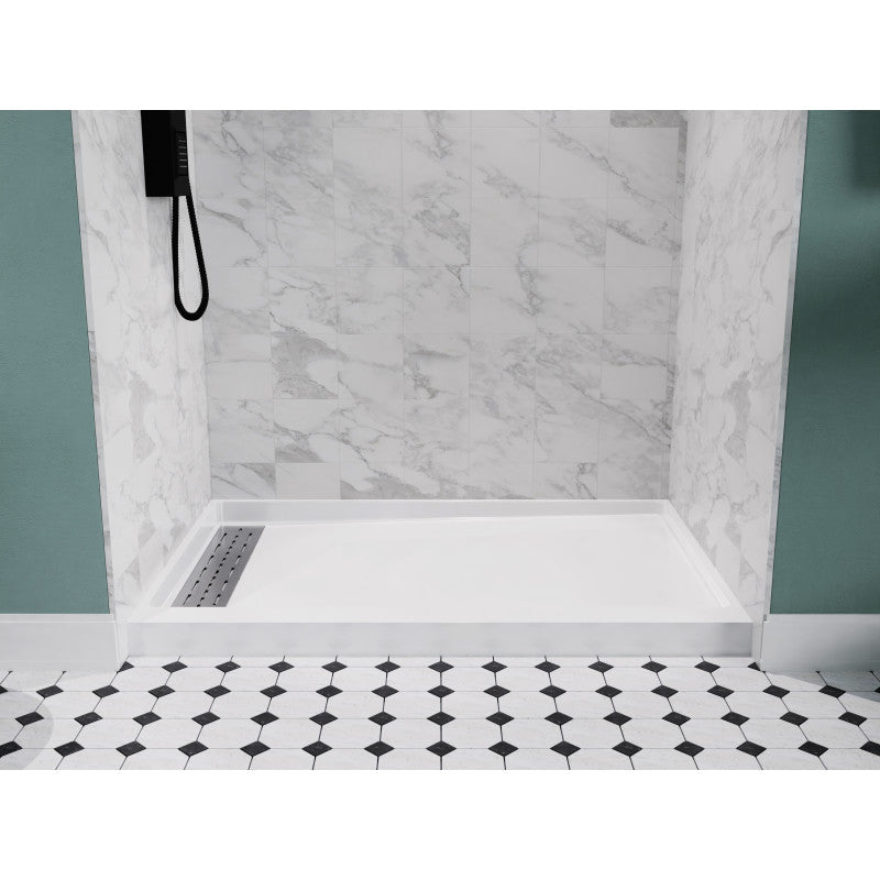 ANZZI Alexander 48 in. x 32 in. Shower Base in White SB-AZ103R