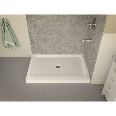 ANZZI Port 36 x 48  in. Double Threshold Shower Base in White SB-AZ022L