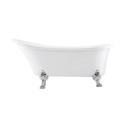 Swiss Madison Cache Single Slipper, Clawfoot Soaking Acrylic Bathtub, Chrome Clawfoot SM-FB585CC