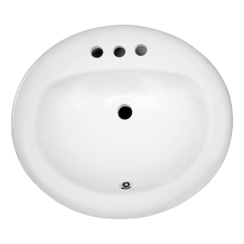 ANZZI Cadenza Series 20.5 in. Ceramic Drop In Sink Basin in White LS-AZ097