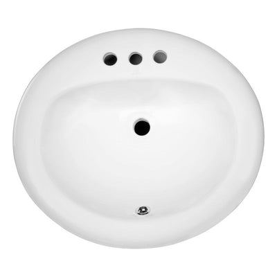 ANZZI Cadenza Series 20.5 in. Ceramic Drop In Sink Basin in White LS-AZ097