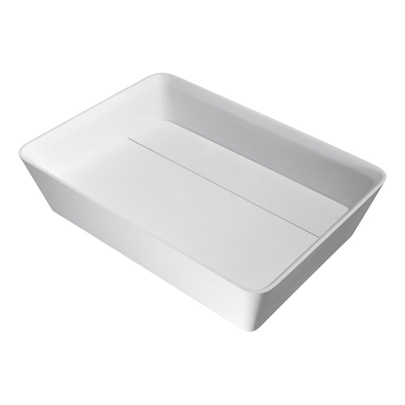 ANZZI Sharon Solid Surface Vessel Sink in Matte White LS-AZ524b