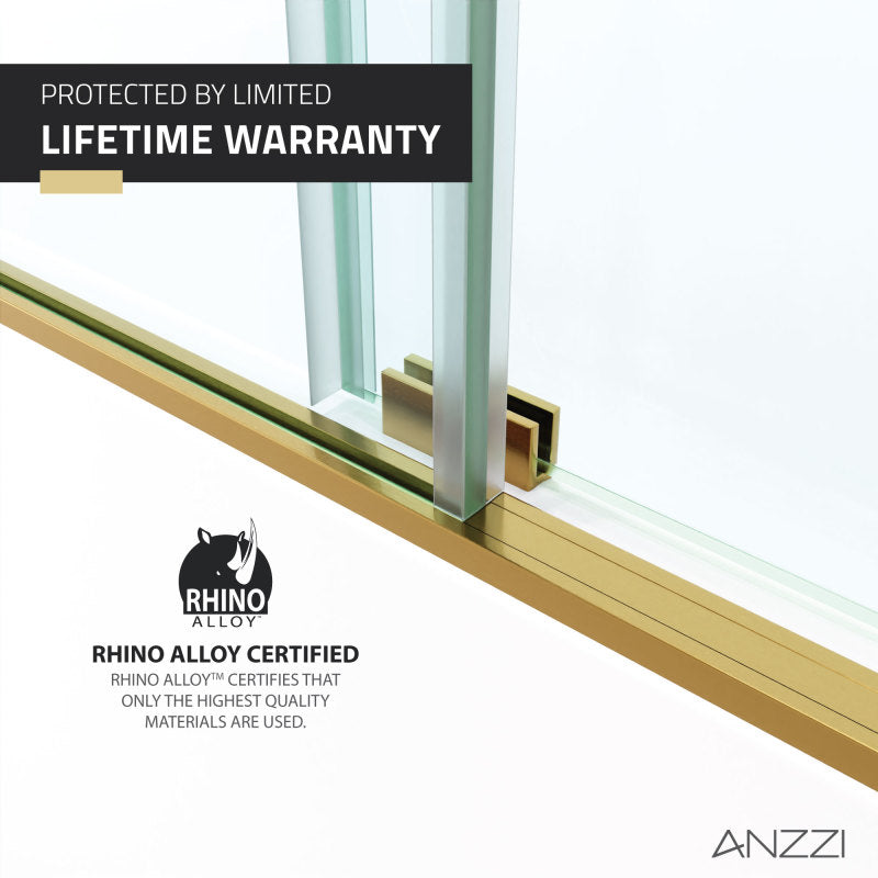 ANZZI Raymore Series 60 in. x 62 in. Frameless Sliding Tub Door SD-AZ8080-01CH