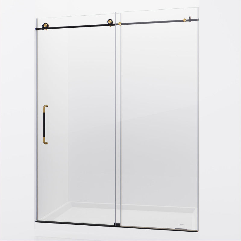 ANZZI Madam Series 60 in. by 76 in. Frameless Sliding Shower Door with Handle SD-AZ13-02MB