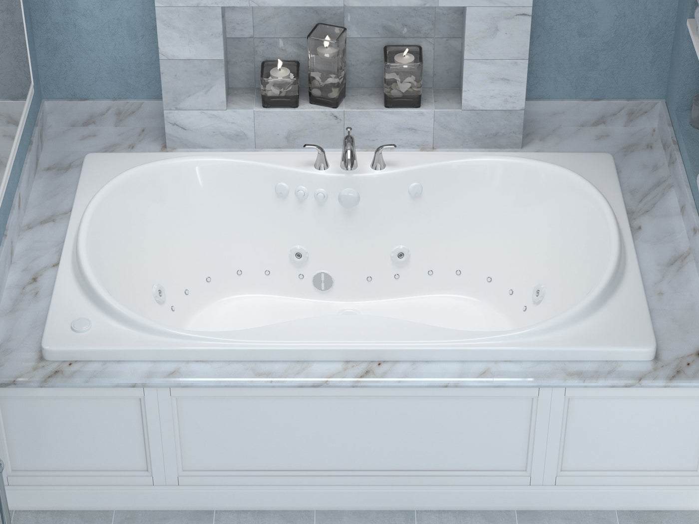 Atlantis Whirlpools Whisper 36 x 72 Rectangular Air & Whirlpool Jetted Bathtub 3672WDL