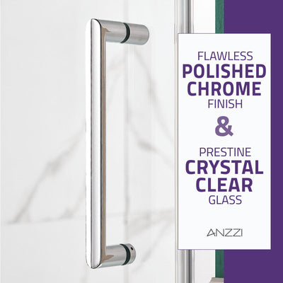 ANZZI Lancer 29 in. x 72 in. Semi-Frameless Shower Door with TSUNAMI GUARD SD-AZ051-02CH