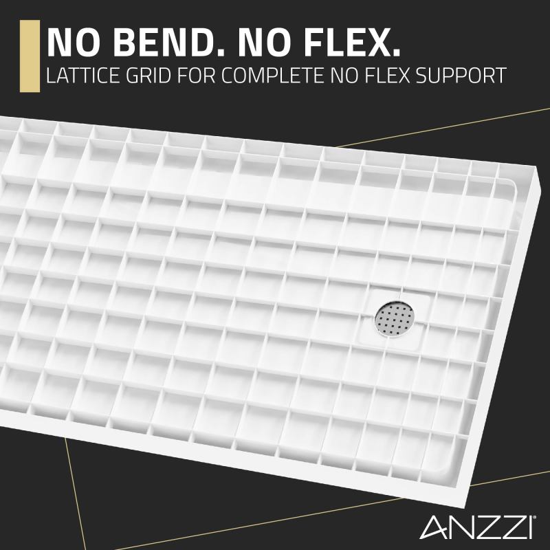 ANZZI Alexander 60 in. x 30 in. Shower Base in White SB-AZ101L