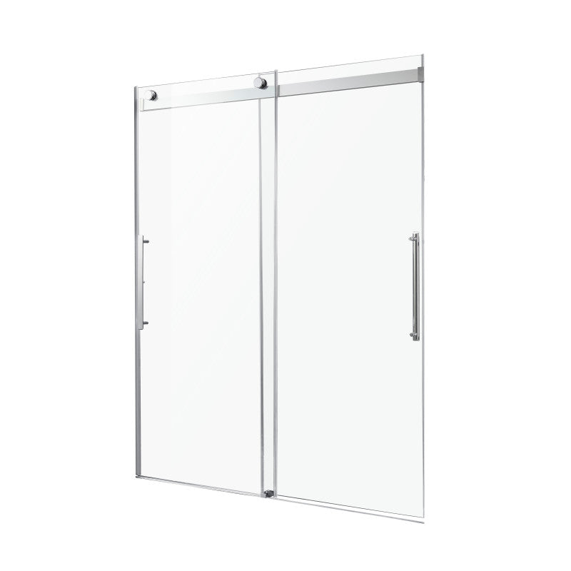 Stellar Series 60 in. x 76 in. Frameless Sliding Shower Door with Handle in Chrome SD-FRLS05902CH