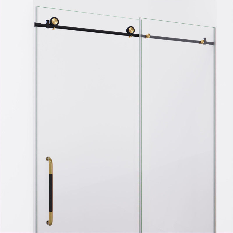 ANZZI Madam Series 48 in. by 76 in. Frameless Sliding Shower Door with Handle SD-AZ13-01MB