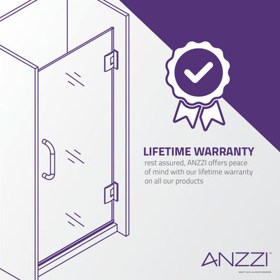 ANZZI Passion Series 30 in. by 72 in. Frameless Hinged Shower Door with Handle SD-AZ8075-02BG