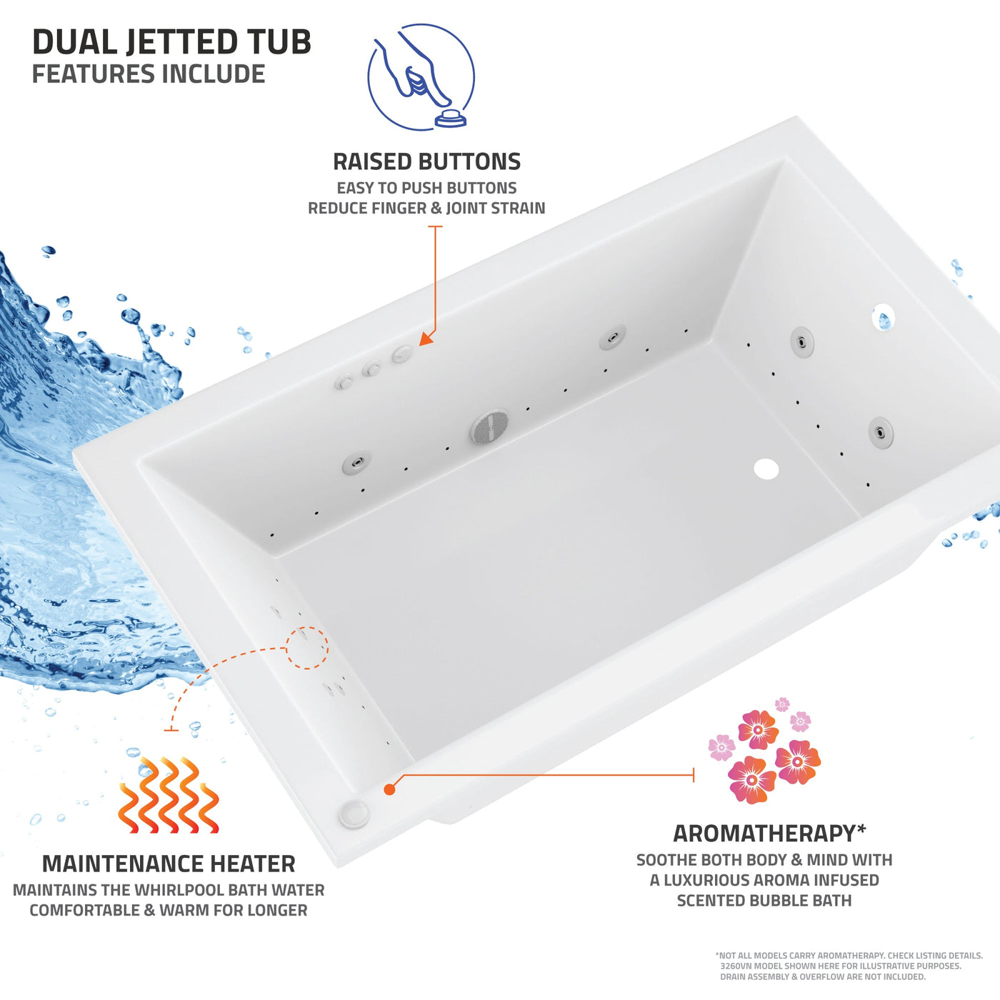 Atlantis Whirlpools Eclipse 60 x 60 Corner Air & Whirlpool Jetted Bathtub 6060EDR