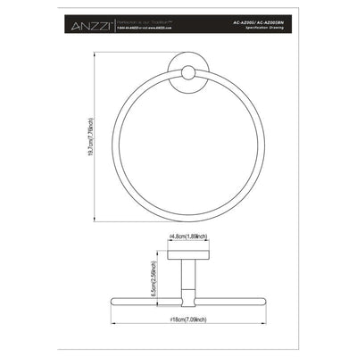 ANZZI Caster Series Towel Ring AC-AZ005BN