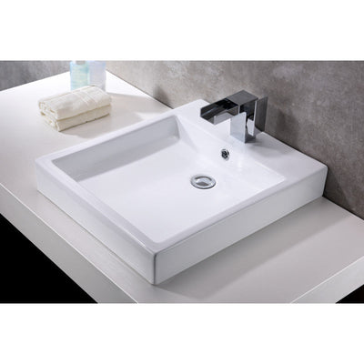 ANZZI Deux Series Ceramic Vessel Sink in White LS-AZ124