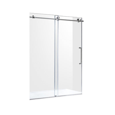 ANZZI Madam Series 60 in. by 76 in. Frameless Sliding Shower Door with Handle SD-AZ13-02MB