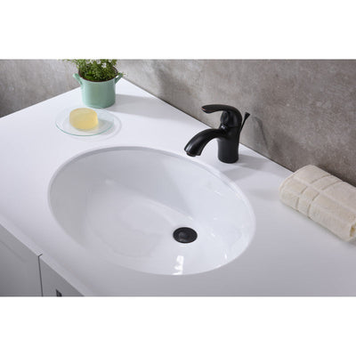 ANZZI Lanmia Series 19.5 in. Ceramic Undermount Sink Basin in White LS-AZ102