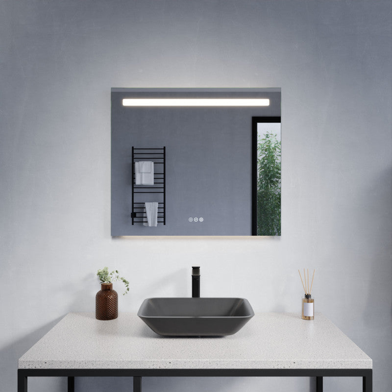 ANZZI 28-in. x 32-in. LED Front/Top/Bottom Light Bathroom Mirror with Defogger BA-LMDFX011AL