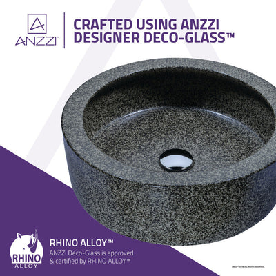 ANZZI Black Desert Crown Vessel Sink in Speckled Stone LS-AZ182