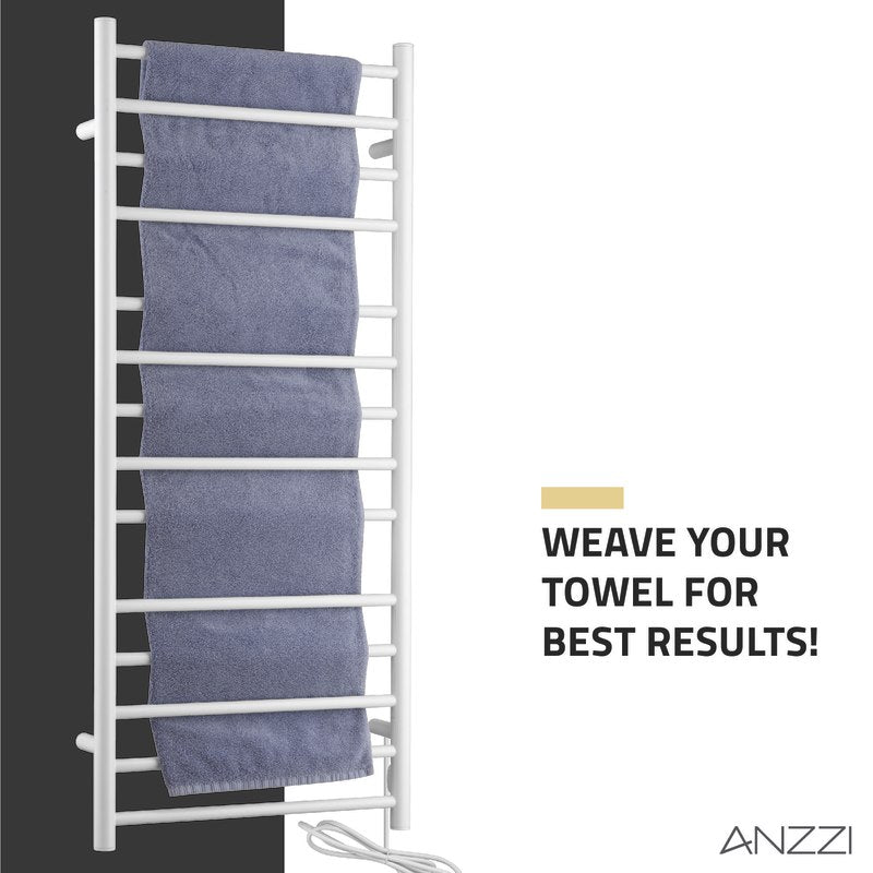 ANZZI Elgon 14-Bar Stainless Steel Wall Mounted Towel Warmer Rack TW-WM105CH