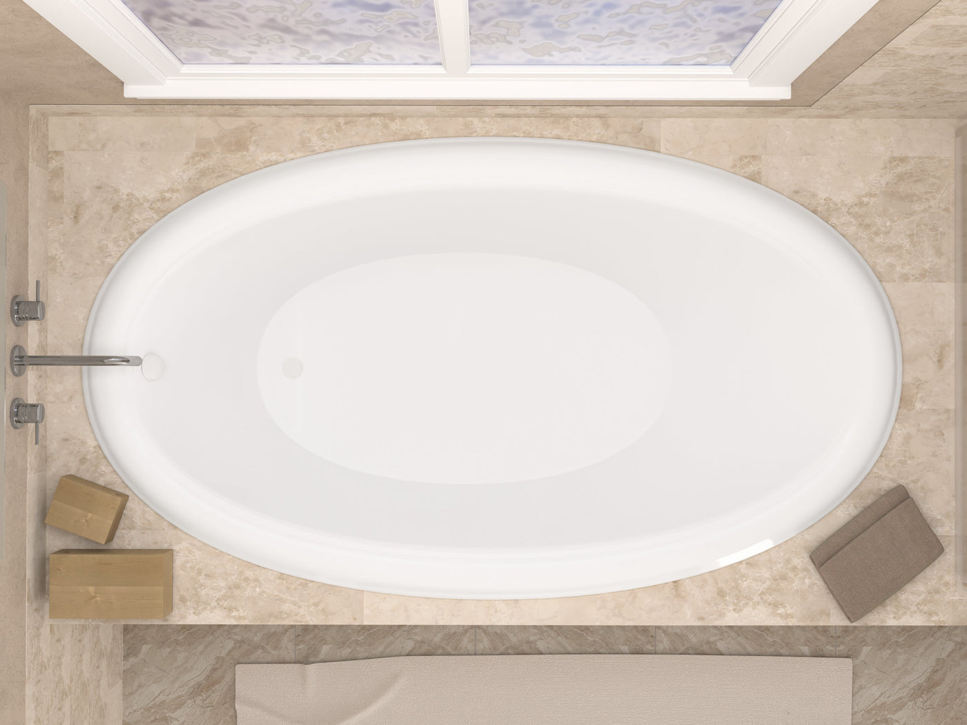 Atlantis Whirlpools Petite 42 x 70 Oval Soaking Bathtub 4270PS