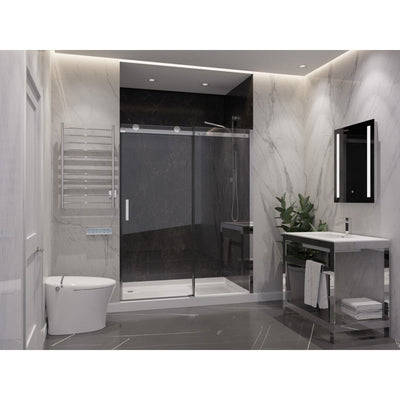 ANZZI Rhodes Series 48 in. x 76 in. Frameless Sliding Shower Door with Handle SD-FRLS05701BN