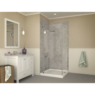 ANZZI Titan Series 36 in. x 36 in. Double Threshold Shower Base in White SB-AZ009WH