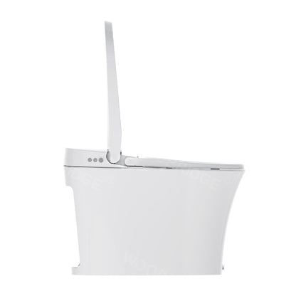 WoodBridge BW5100S White One Piece Modern,Slim, Tankless and High Efficiency Toilet With Battery Operated Auto Flushing