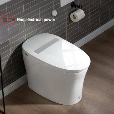 WoodBridge BW5100S White One Piece Modern,Slim, Tankless and High Efficiency Toilet With Battery Operated Auto Flushing