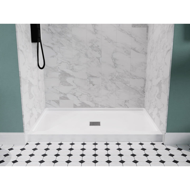 ANZZI Alexander 48 in. x 32 in. Shower Base in White SB-AZ103R