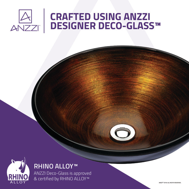 Stellar Series Deco-Glass Vessel Sink in Amber Storm LS-AZ170