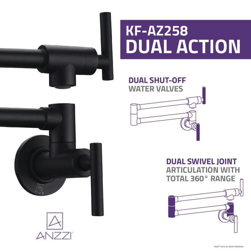 ANZZI Braccia Series 24" Wall Mounted Pot Filler KF-AZ258ORB