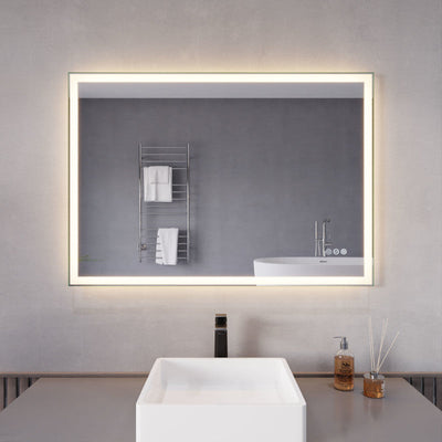 ANZZI 27-in. x 39-in. LED Front/Back Lighting Bathroom Mirror with Defogger BA-LMDFX014AL