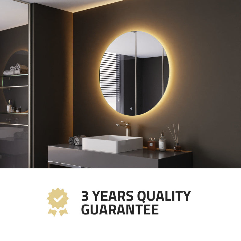 ANZZI 32-in. Diam. LED Back Lighting Bathroom Mirror with Defogger BA-LMDFX015AL