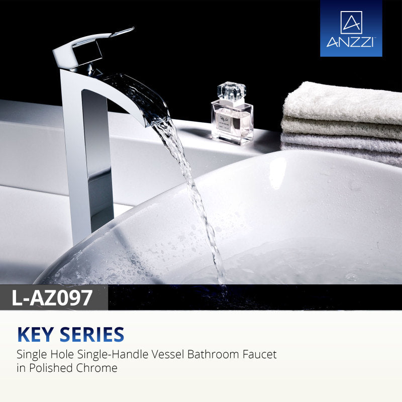 Key Series Single Hole Single-Handle Vessel Bathroom Faucet in Polished Chrome L-AZ097