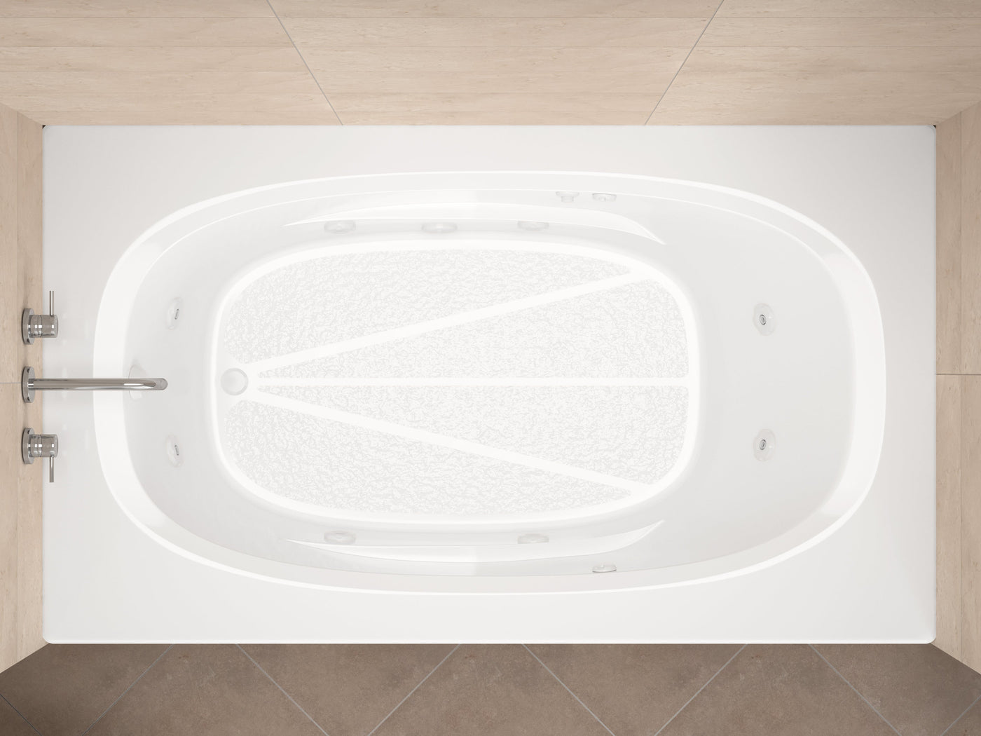 Atlantis Whirlpools Polaris 42 x 66 Rectangular Whirlpool Jetted Bathtub 4266PWR