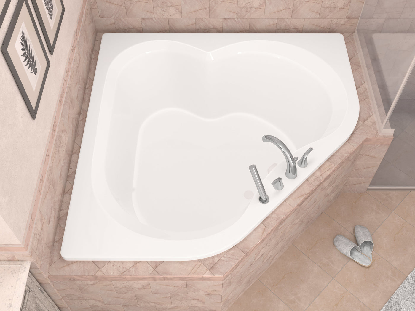 Atlantis Whirlpools Cascade 60 x 60 Corner Soaking Bathtub 6060CS